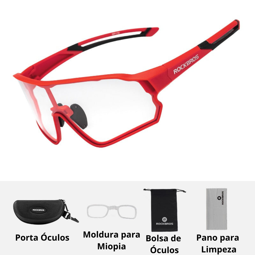 Óculos Ciclismo Lentes Fotocromáticas UV400 Masculino Sofisticado/Feminino Elegante RockBros