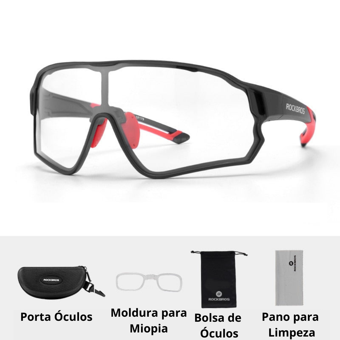 Óculos Ciclismo Lentes Fotocromáticas UV400 Masculino Sofisticado/Feminino Elegante RockBros