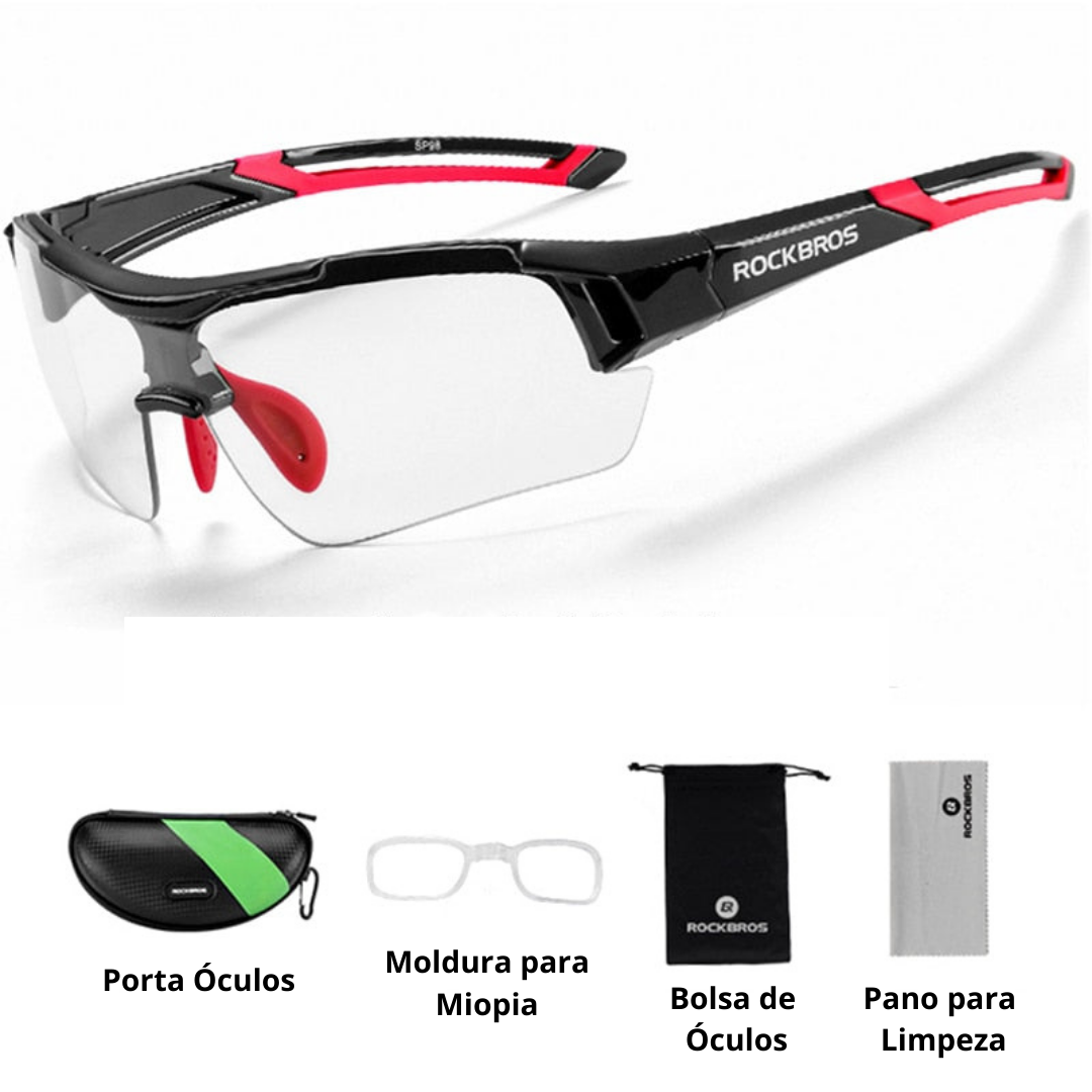 Óculos Ciclismo com Proteção Solar UV 50+400 Masculino Sofisticado/Feminino Elegante RockBros