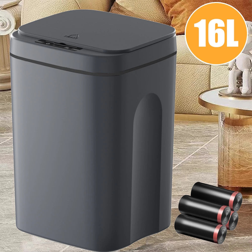 Lixeira Automática 12L/16L com Sensor Inteligente e Recarga USB