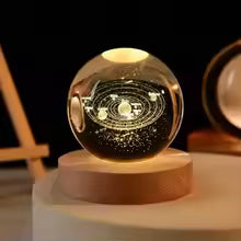 Decorative LED Globe Lamp with On and Off Switch, Moon, Milky Way, Solar System, Crystal Ball