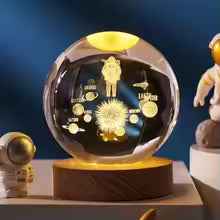 Decorative LED Globe Lamp with On and Off Switch, Moon, Milky Way, Solar System, Crystal Ball