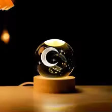 Decorative LED Globe Lamp with On and Off Switch, Moon, Milky Way, Solar System, Crystal Ball