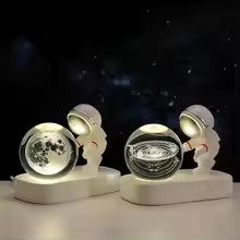 Decorative LED Globe Lamp with On and Off Switch, Moon, Milky Way, Solar System, Crystal Ball