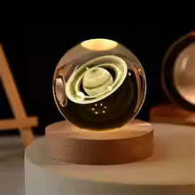 Decorative LED Globe Lamp with On and Off Switch, Moon, Milky Way, Solar System, Crystal Ball