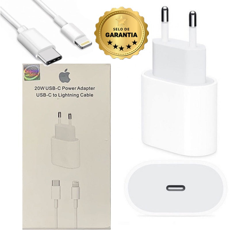 Carregador de Iphone Original Turbo iPhone 11 12 13 14 Xr Xs 20w Usb C Lacrado