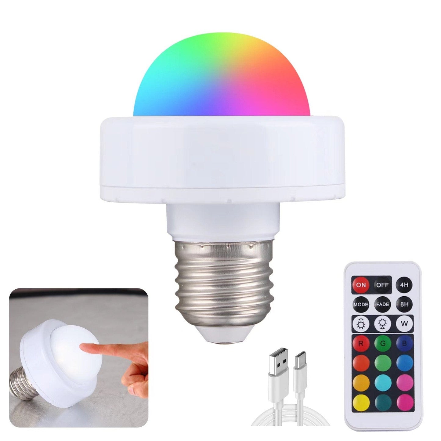 Rechargeable light bulb with remote control