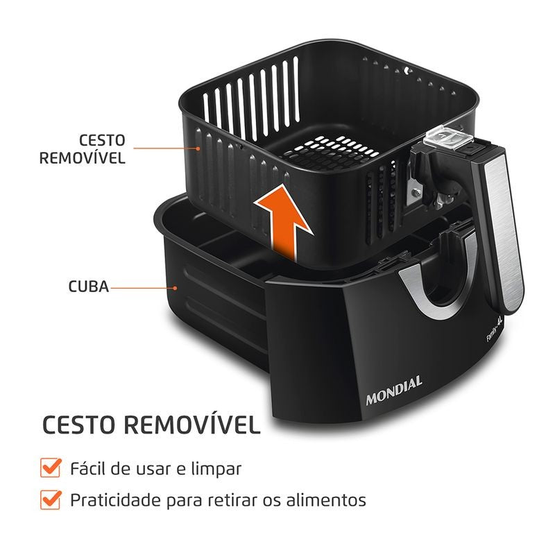 Air Fryer Mondial 4L AFN-40-BI – Fritadeira Sem Óleo com Controle de Temperatura