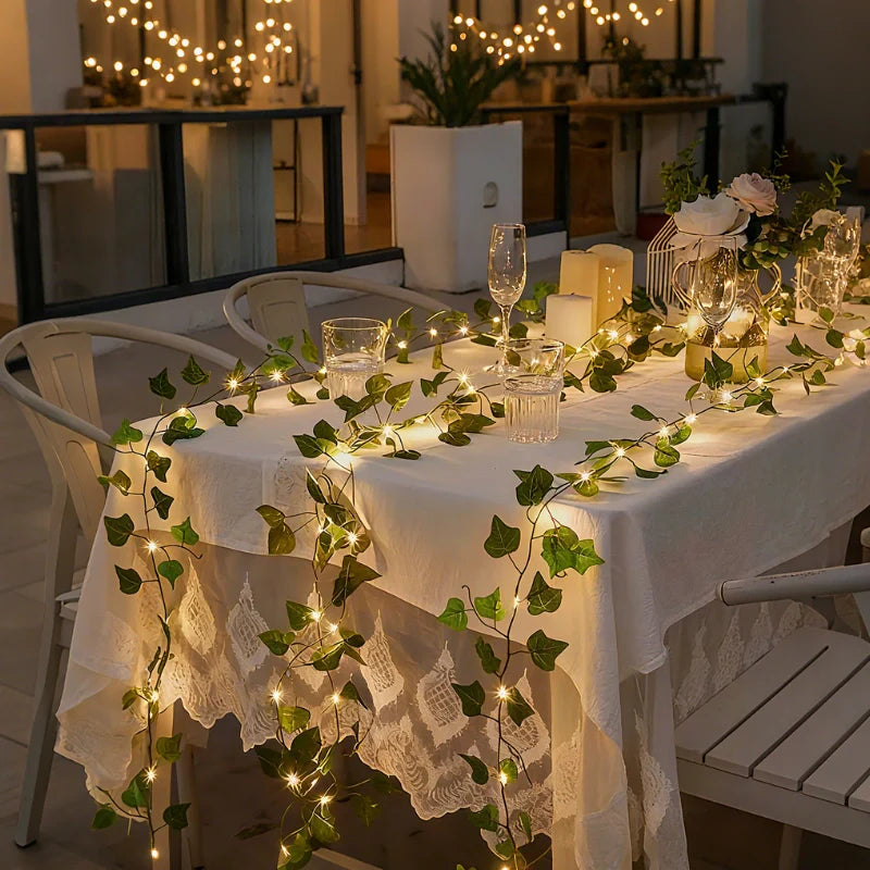 Botanical garland with lights