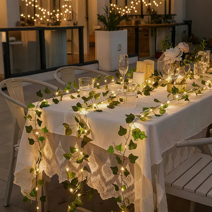 Botanical garland with lights