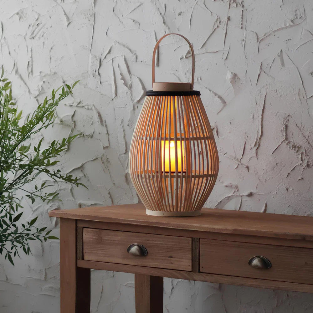 WeaveCraft™ Farol de bambú