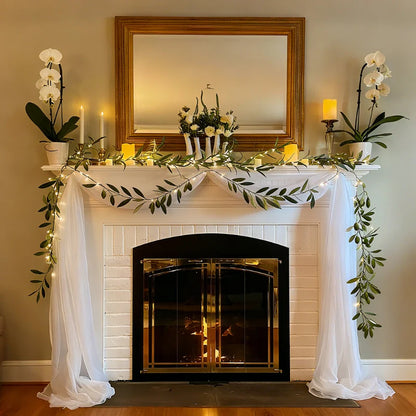 Botanical garland with lights