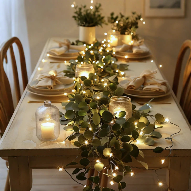 Botanical garland with lights