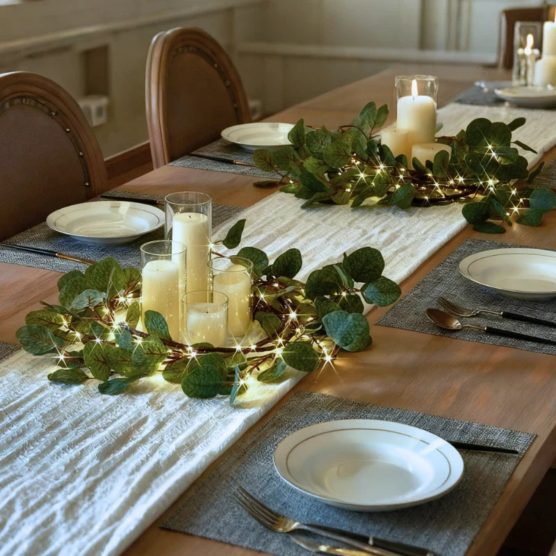 Botanical garland with lights