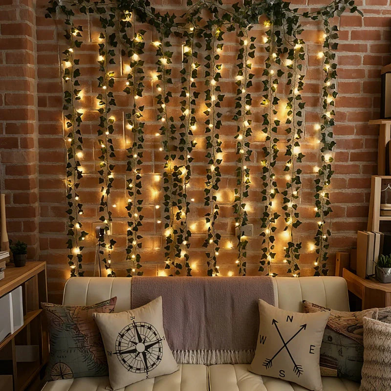 Botanical garland with lights