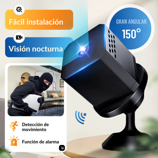 Mini câmera com visão grande angular e detecção de movimento®