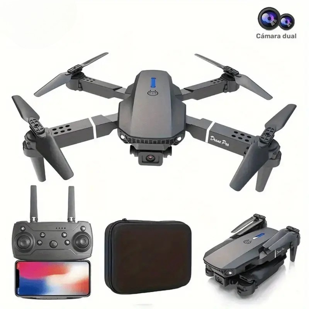 Drone E88 PRO com câmera dupla HD e retorno automático com um toque.