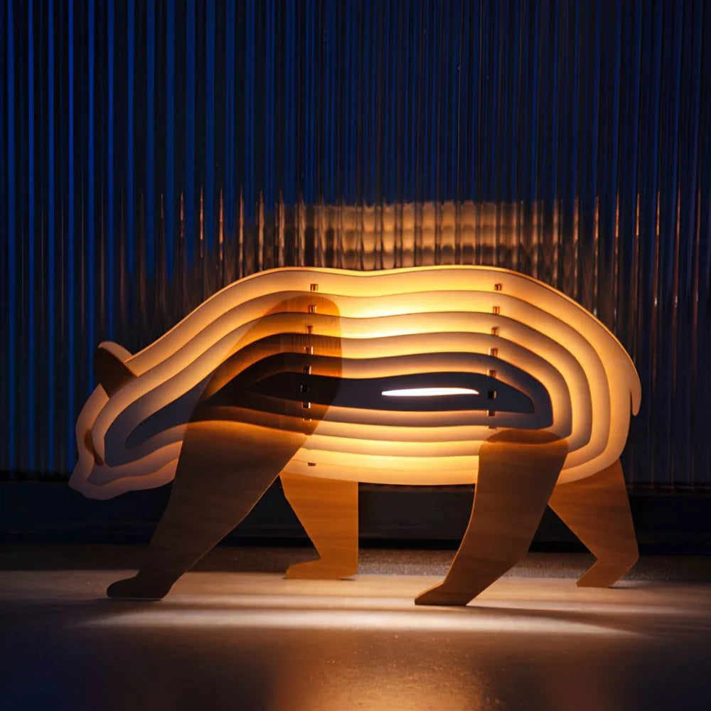 Luminária de madeira WildCraft™ com animais