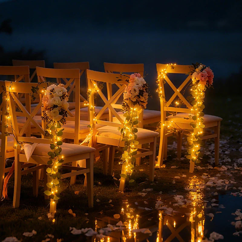 Botanical garland with lights