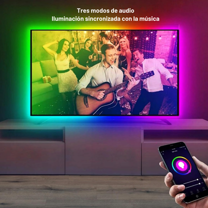 Smart RGB LED TV Lights for 55–75” TVs with 4K HDMI Sync – Immersive Home Cinema Effect