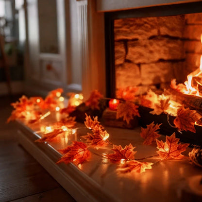 Botanical garland with lights