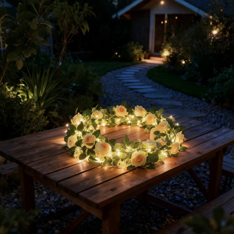 Botanical garland with lights