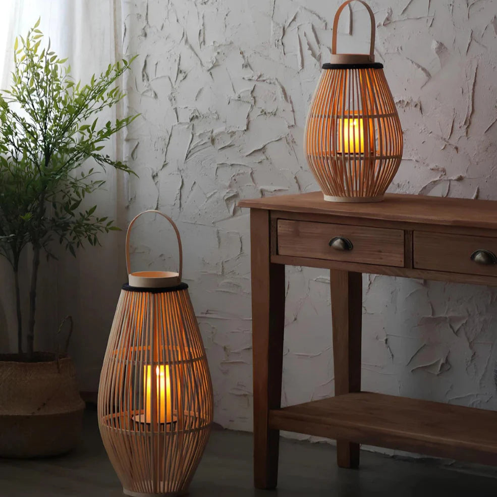 WeaveCraft™ Farol de bambú