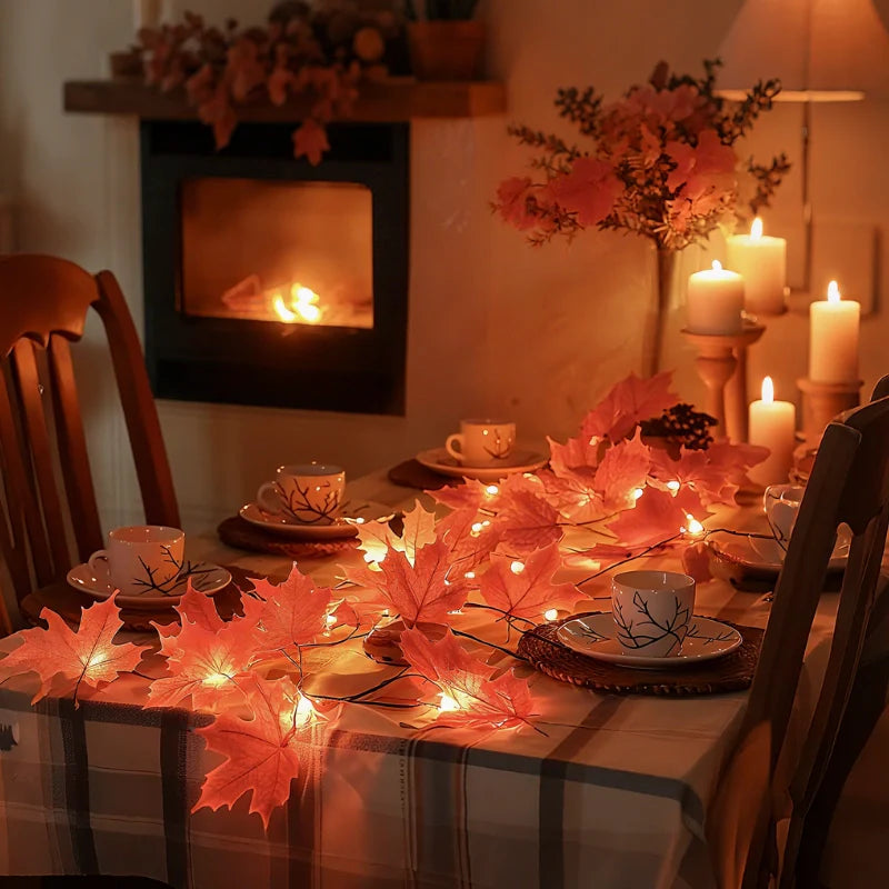 Botanical garland with lights