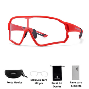 Óculos Ciclismo com Proteção Solar UV 50+400 Masculino Sofisticado/Feminino Elegante RockBros