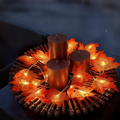 Botanical garland with lights