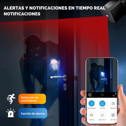 Mini câmera com visão grande angular e detecção de movimento®