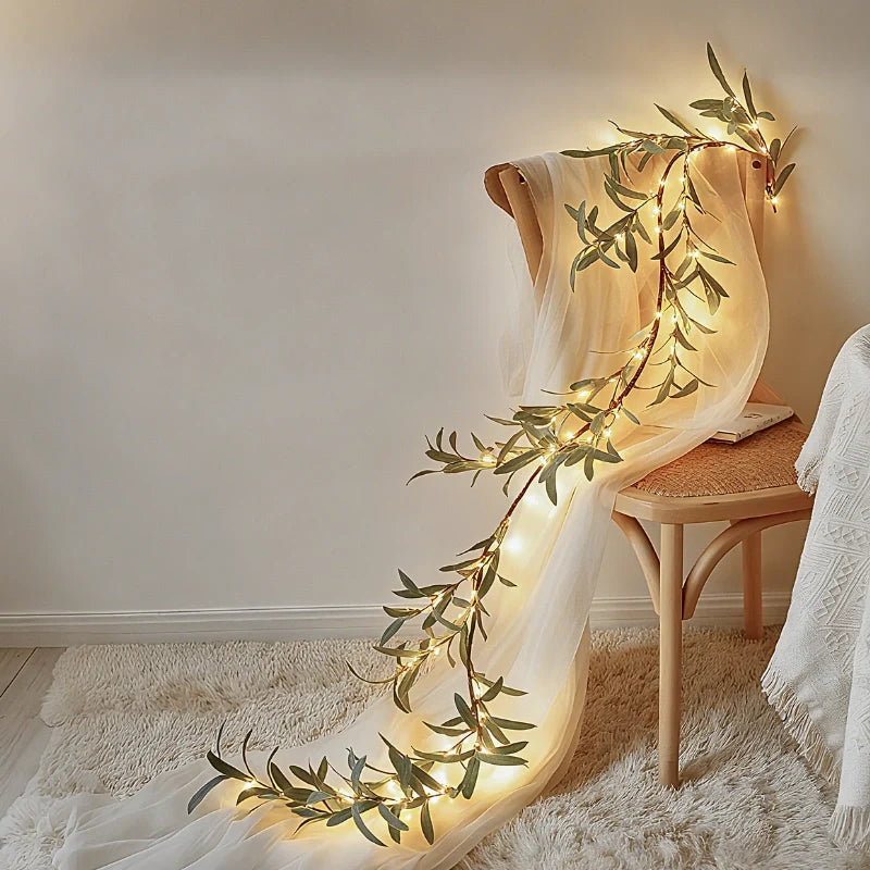 Botanical garland with lights