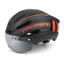 Capacete Ciclismo com Luz Traseira e Viseira Magnética Masculino Sofisticado/Feminino Elegante Promend