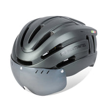 Capacete Ciclismo com Luz Traseira e Viseira Magnética Masculino Sofisticado/Feminino Elegante Promend