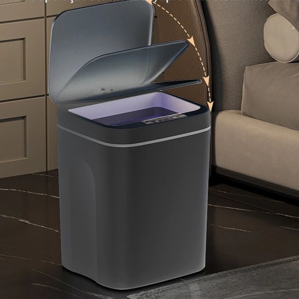 Lixeira Automática 12L/16L com Sensor Inteligente e Recarga USB