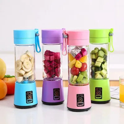 Mini Liquidificador Portátil USB – 6 Lâminas Inox e Recarga Rápida