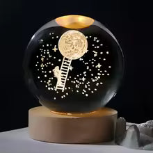 Decorative LED Globe Lamp with On and Off Switch, Moon, Milky Way, Solar System, Crystal Ball