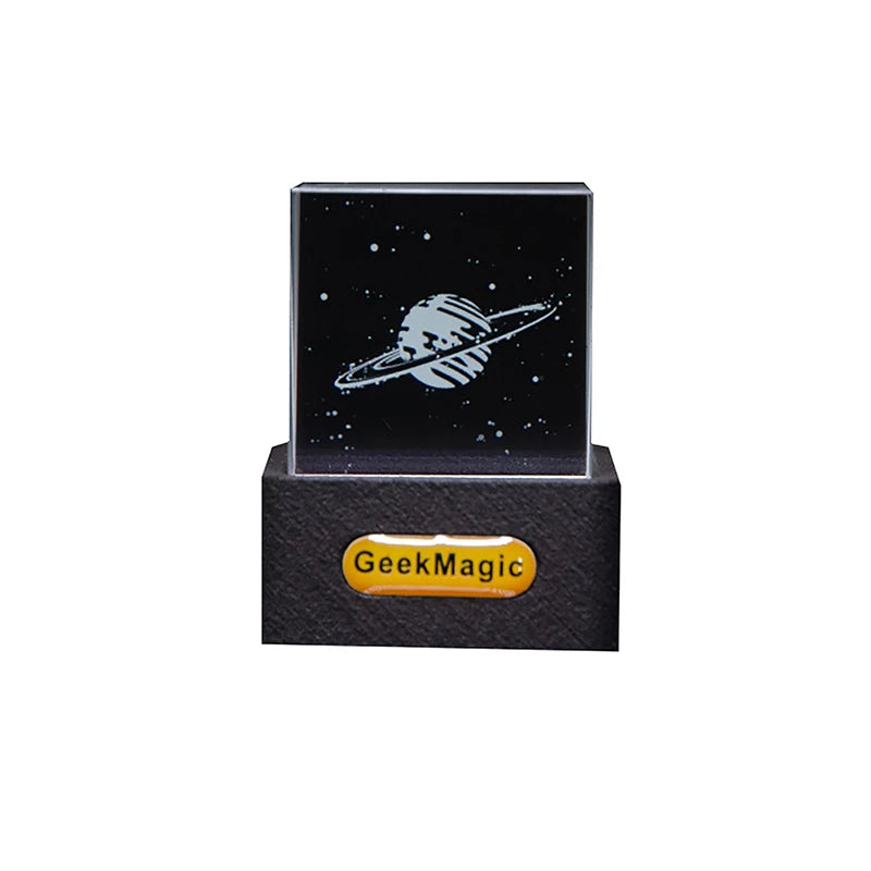 Cubo de Cristal Holográfico Inteligente – Relógio Digital, Estação Meteorológica e Álbum 3D com Animes em GIF