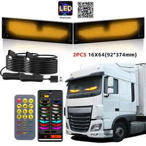 Painel LED RGB Flexível com Bluetooth – Display Animado para Carros e Caminhões