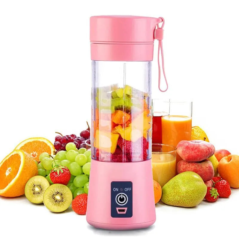 Mini Liquidificador Portátil USB – 6 Lâminas Inox e Recarga Rápida
