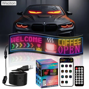 Painel LED RGB Flexível com Bluetooth – Display Animado para Carros e Caminhões