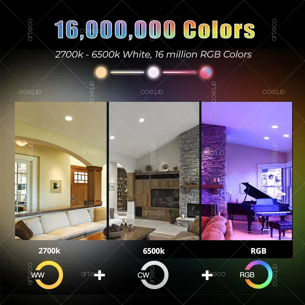 Tuya Smart LED Lamp – WIFI/Zigbee/Bluetooth, RGB & Wit, Dimbaar