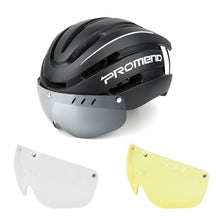 Capacete Ciclismo com Luz Traseira e Viseira Magnética Masculino Sofisticado/Feminino Elegante Promend