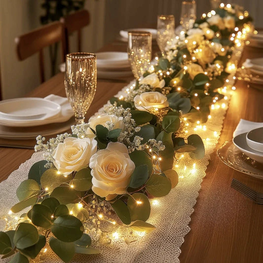 Botanical garland with lights