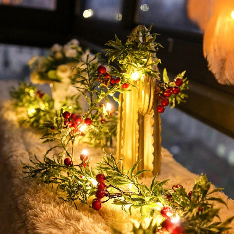 Botanical garland with lights