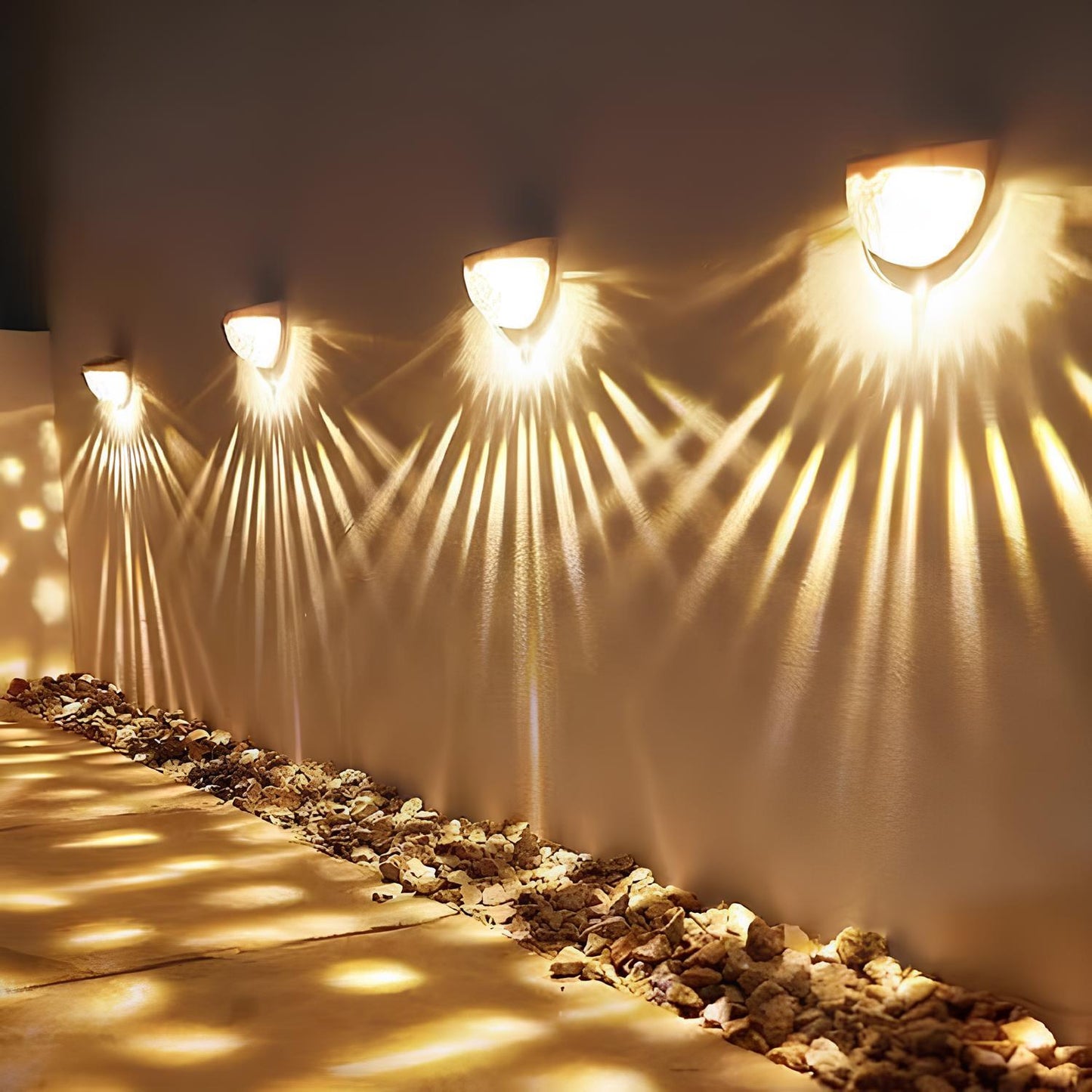 Luminária solar de parede para exterior