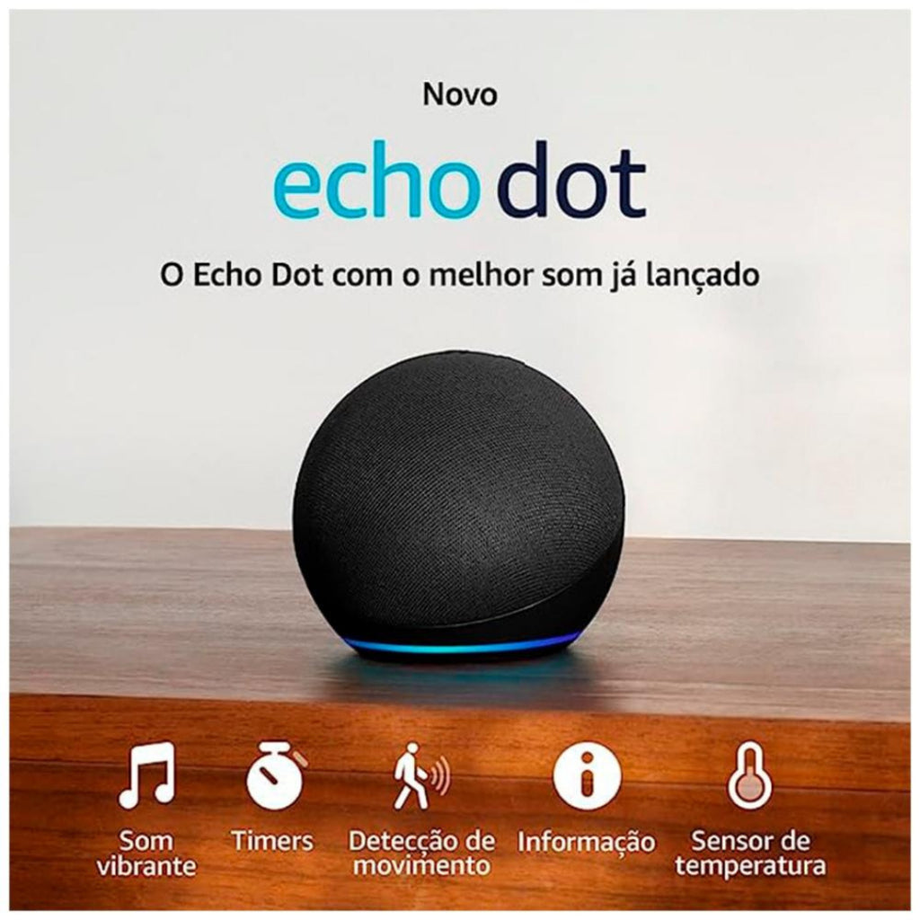Echo Dot 5ª Geração Original – Som Potente e Inteligência Alexa