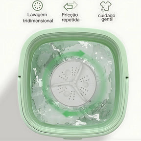 Mini Máquina de Lavar Dobrável 5L – Portátil, Touch e Automática