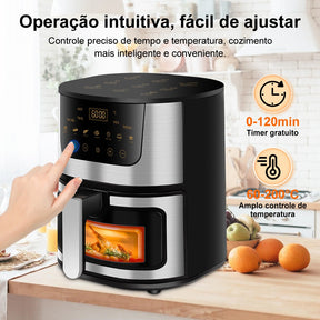 Air Fryer 7L 3 em 1 – Fritadeira Elétrica Sem Óleo e Forno Elétrico