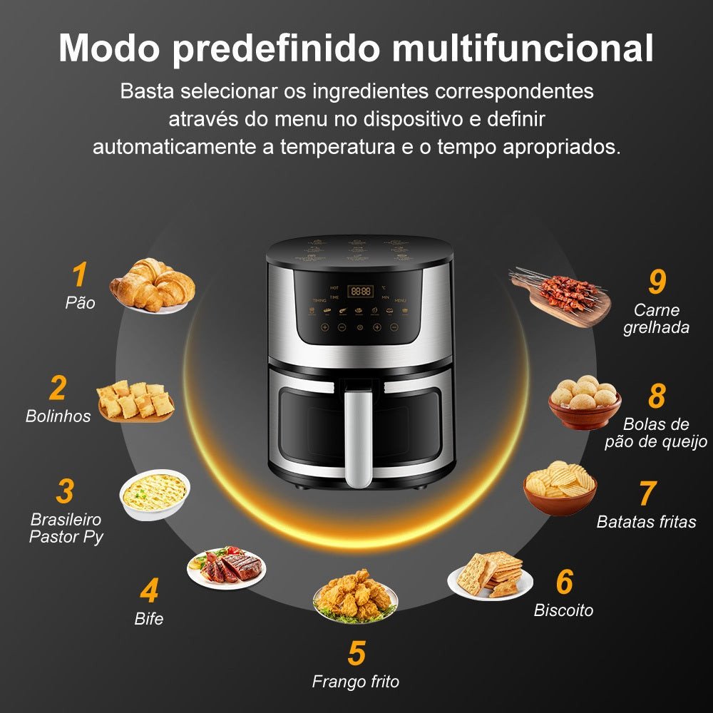 Air Fryer 7L 3 em 1 – Fritadeira Elétrica Sem Óleo e Forno Elétrico